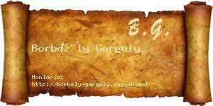 Borbély Gergely névjegykártya